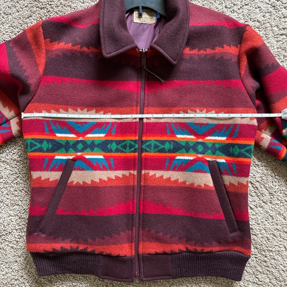 Vintage Pendleton Burgundy Lined Westernwear Jack… - image 4